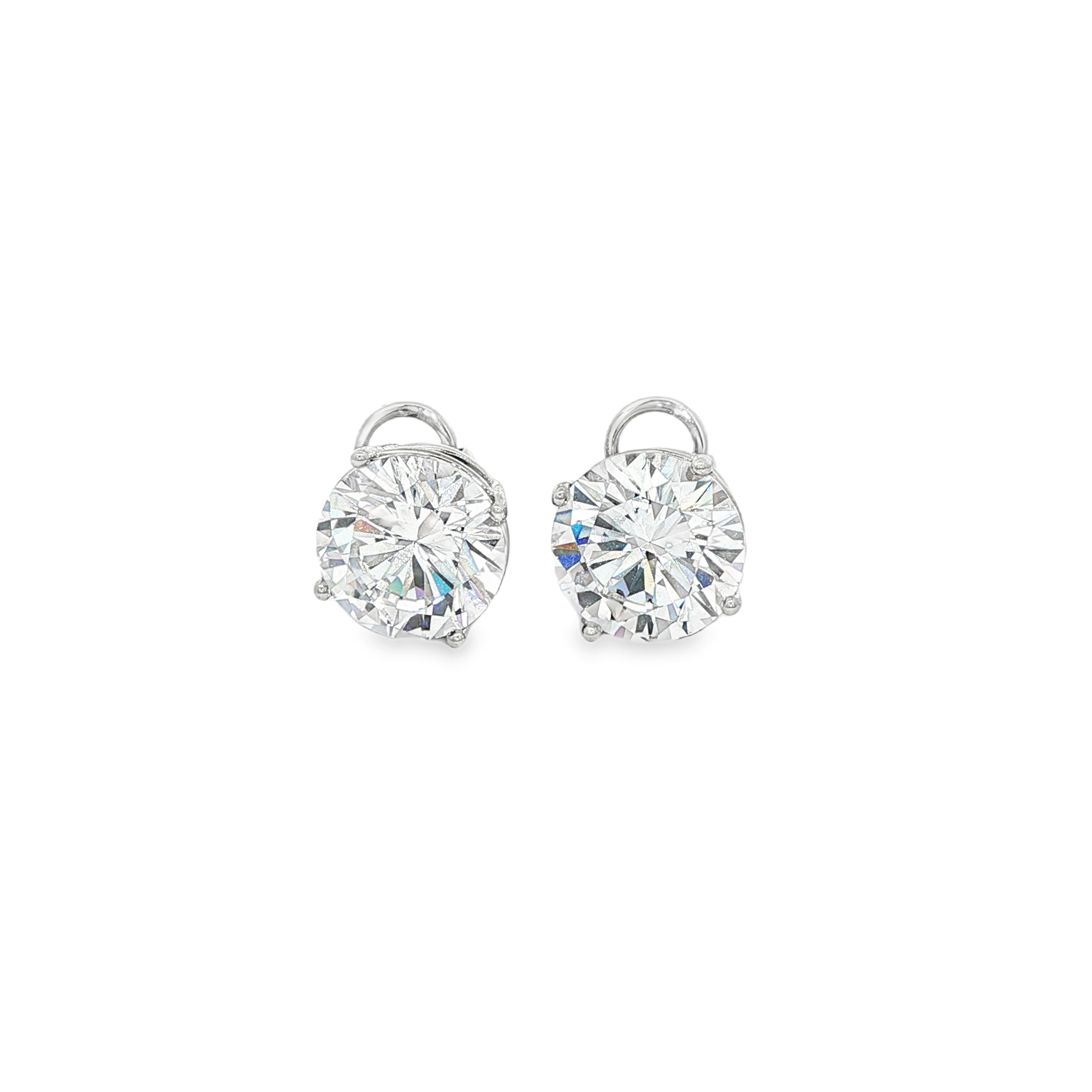 Earrings | Studs | Massive Carat | Round Cut | Zirconia | Silver Plated