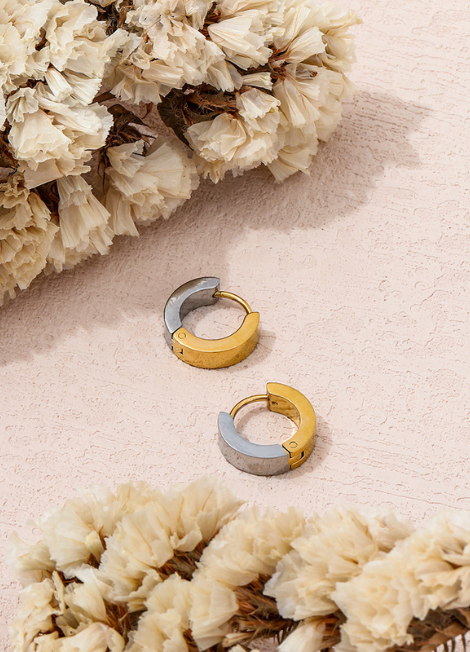 18 gold 5k silver plated mini hoop Earrings