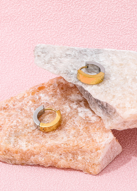 18 gold 5k silver plated mini hoop Earrings