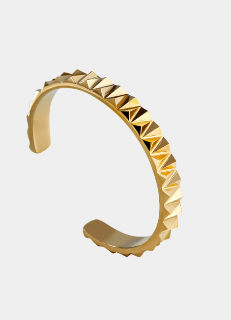Elevate your style with our Ribbed Bangle in 18K gold plating—sleek, modern, and perfect for both everyday wear and special occasions in Hong Kong.