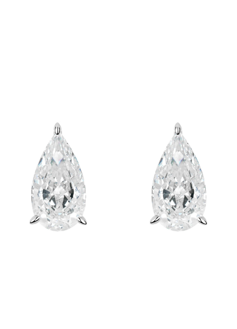 Earrings | Elysian Cocktail Pear Studs | Lab Created Zirconia | 925 Sterling Silver-oak-and-ash -fine jewellery