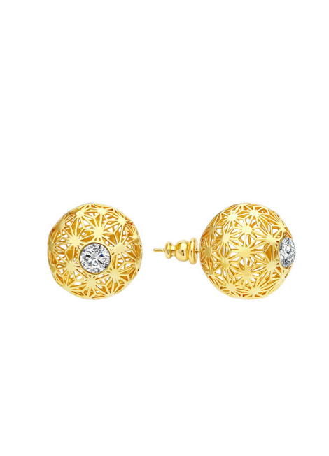 Earrings | Iris Hollow Orb | 18K Gold Plated