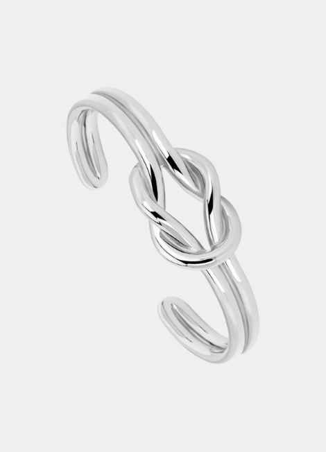 Love Knot Bangle – Silver Plated Stainless Steel | Minimalist Symbolic Bracelet for Women in Hong Kong