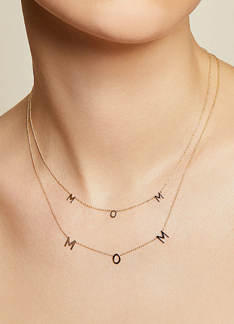 Necklace | MOM | 925 Sterling Silver | 18K Gold Plated