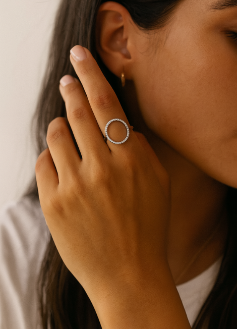 zirconia ring hk, silver ring hong kong, circle ring for women hk, minimalist ring hk, odette ring hk, silver plated jewelry hk, elegant gift ring hong kong, everyday ring for her