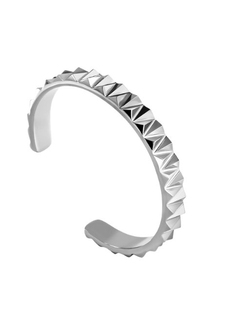 Ribbed Silver Plated Bangle – Elegant Women’s Jewelry in Hong Kong