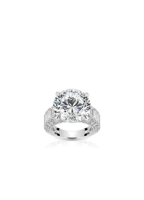 Ring | Elysian 12ct Rund Cut | Lab Created Zirconia | 925 Sterling Silver