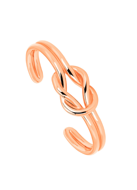love knot bangle hk, rose gold bracelet hong kong, romantic jewelry hk, symbolic bangle for women, stainless steel jewelry hk, gift for her hk, knot bracelet hk