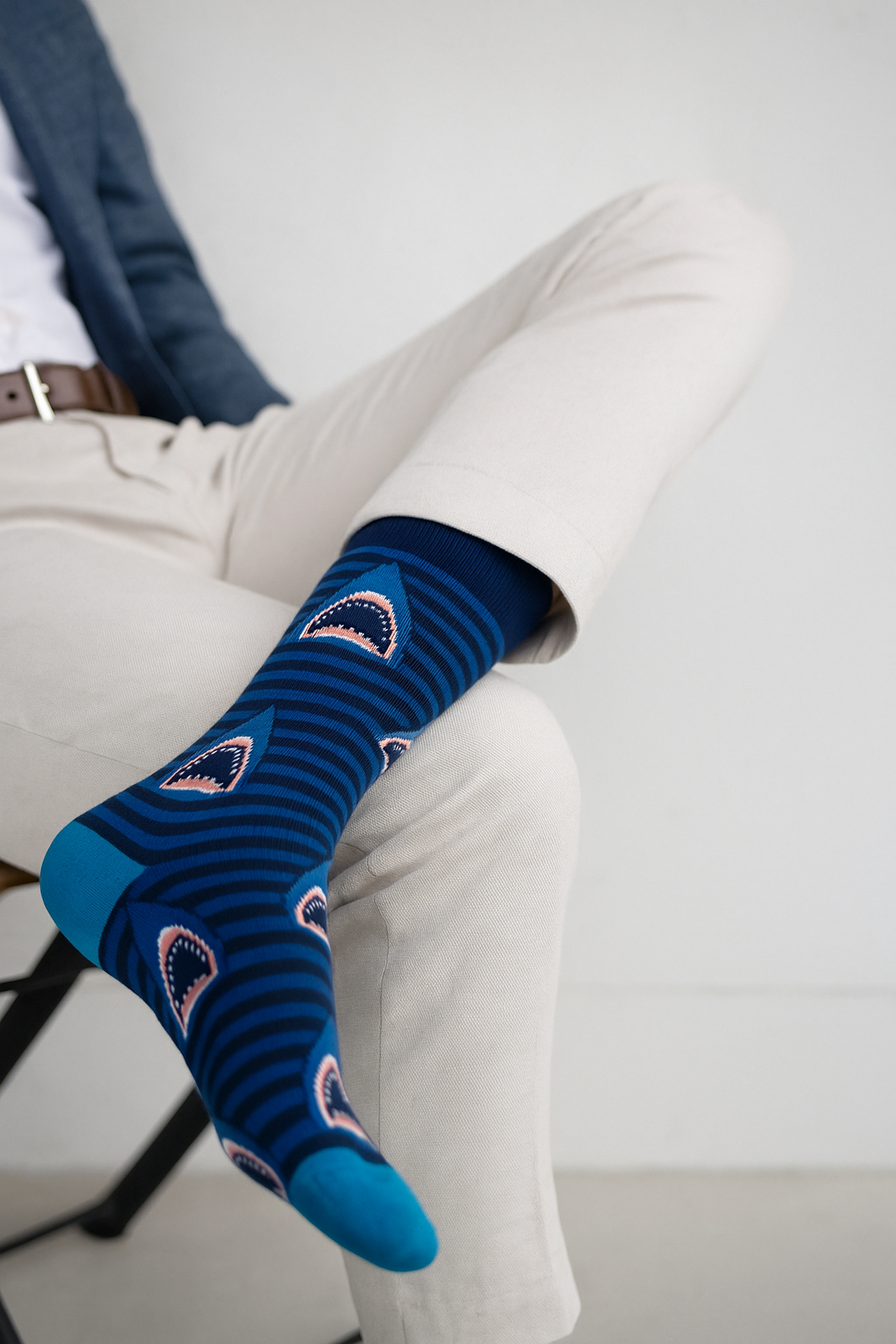 Shark Striped Cotton Socks – Fun & Comfy Everyday Wear for Men and Women in Hong Kong