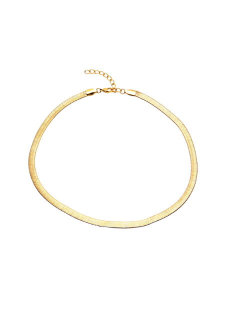 “Minimalist snake chain necklace in 18K gold plating”