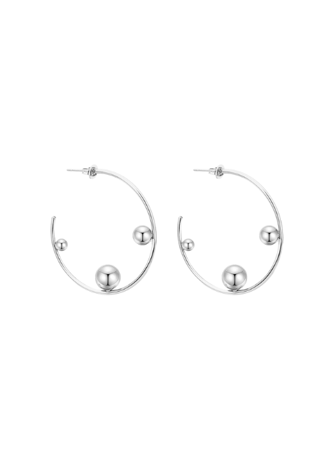 Terra Silver Plated Stainless Steel Hoop Earrings – Minimalist Women’s Jewelry Hong Kong