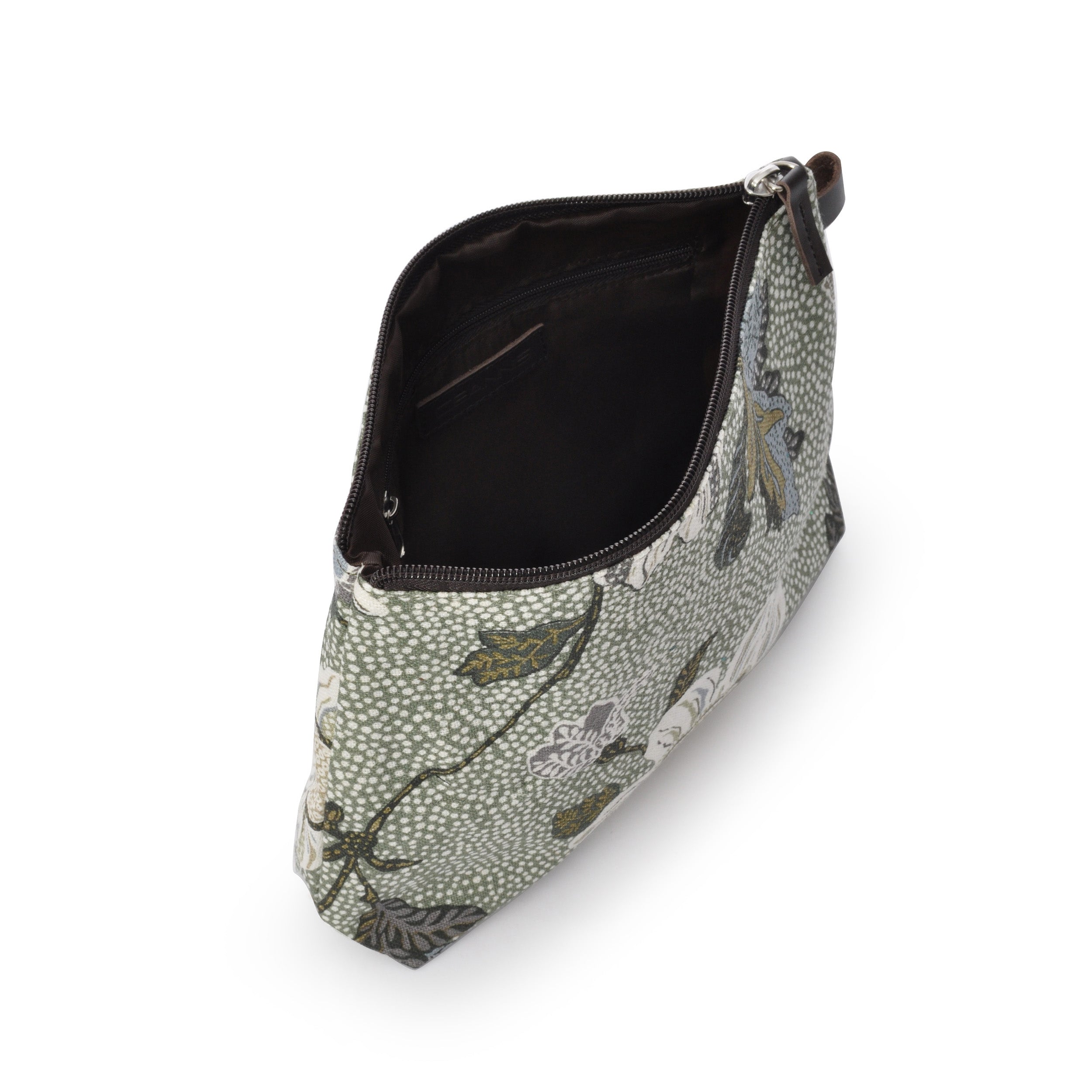 Cosmetic Bag | Soft Green Flower | Linen