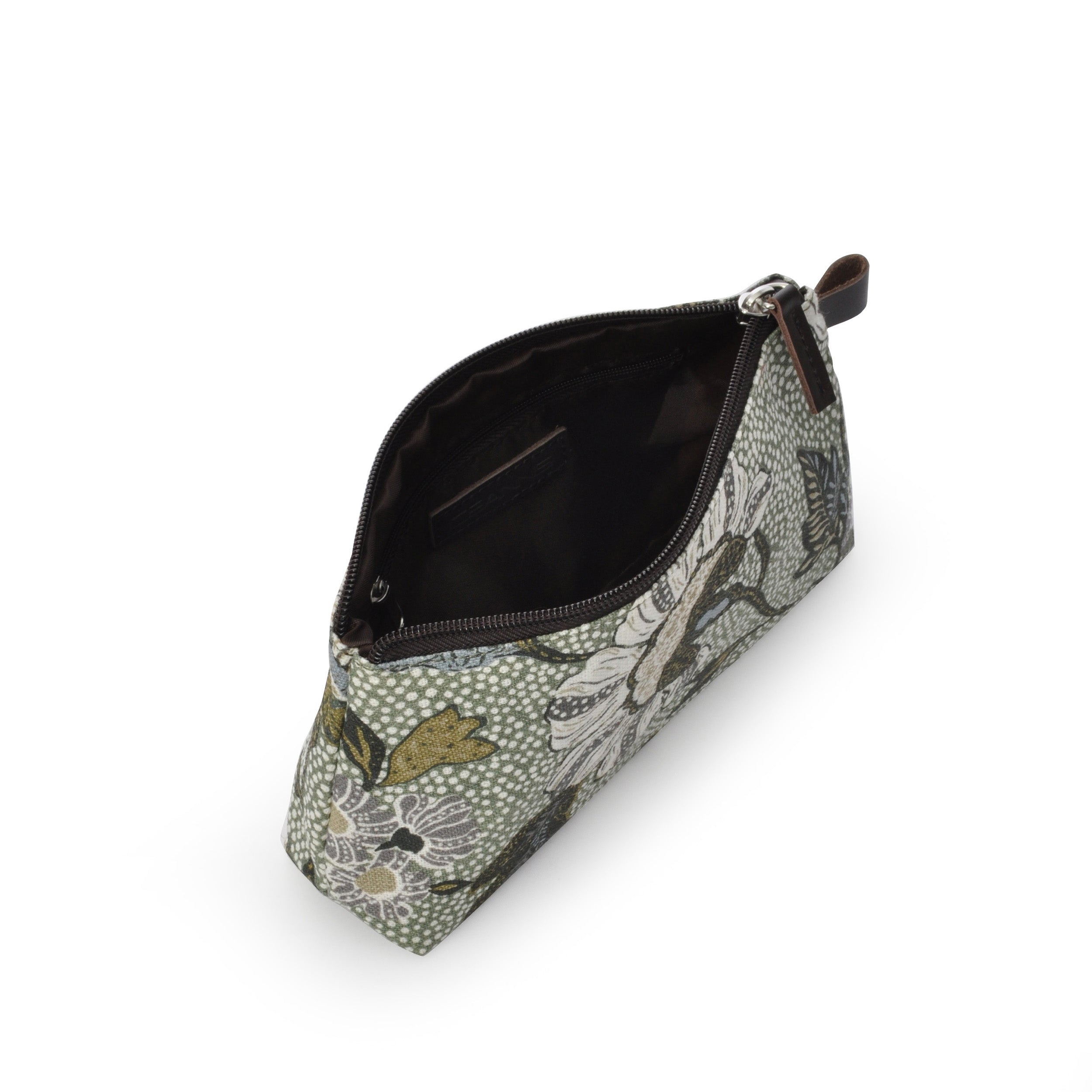 Cosmetic Bag | Soft Green Flower | Linen