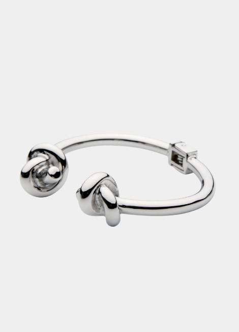 Massive Double Knot Bangle in Silver Plated Finish – Bold Statement Bracelet for Women in Hong Kong