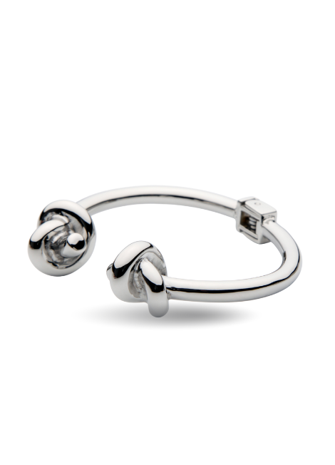 Massive Double Knot Bangle in Silver Plated Finish – Bold Statement Bracelet for Women in Hong Kong