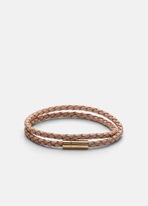 Leather Bracelet | 6mm | Gold | Natural