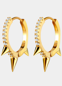 Earrings | Pavé Rivet Huggies Petite | 925 Sterling Silver | 18K Gold Plated