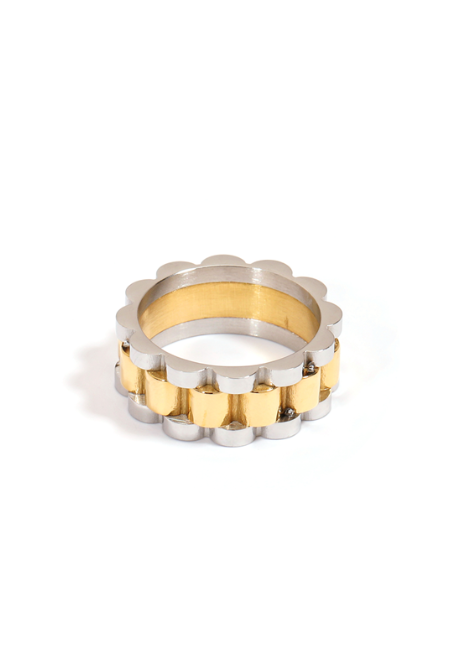 Ring | Cleo Chunky Band | Two Tone