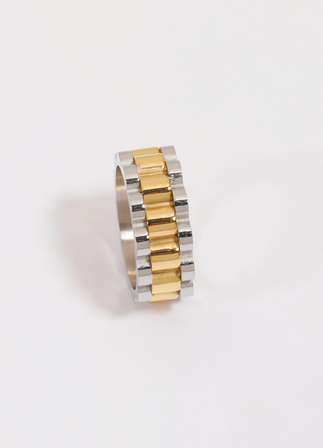 Ring | Cleo Chunky Band | Two Tone