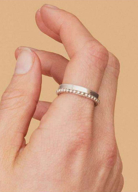 Ring | Bella Beaded Stacking | 18 K Goldplated