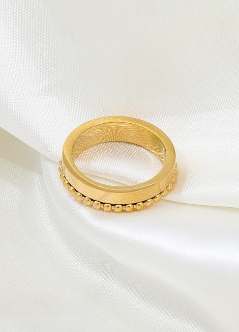 Ring | Bella Beaded Stacking | 18 K Goldplated