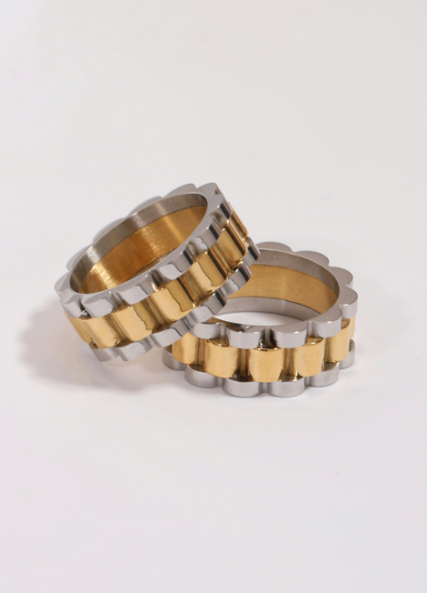 Ring | Cleo Chunky Band | Two Tone