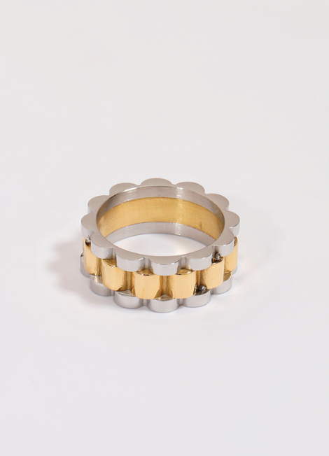 Ring | Cleo Chunky Band | Two Tone