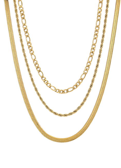 Necklace | Three Layers | 18K Gold Plated