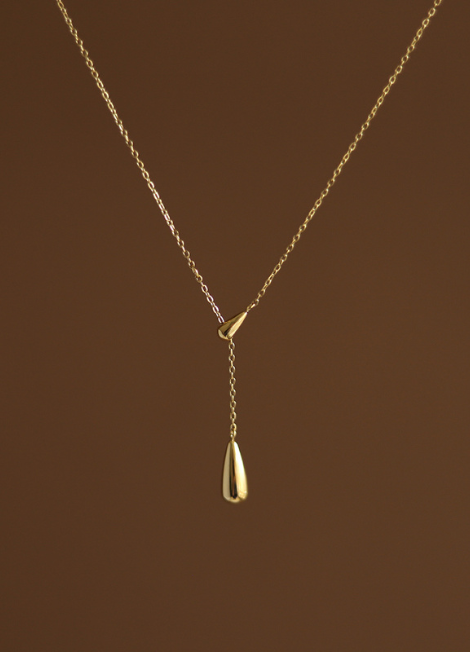 Necklace | Double Waterdrop | 18K Gold Plated