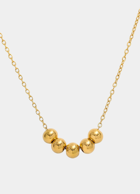 18K gold plated beads necklace – minimalist gold jewelry for layering or solo wear
