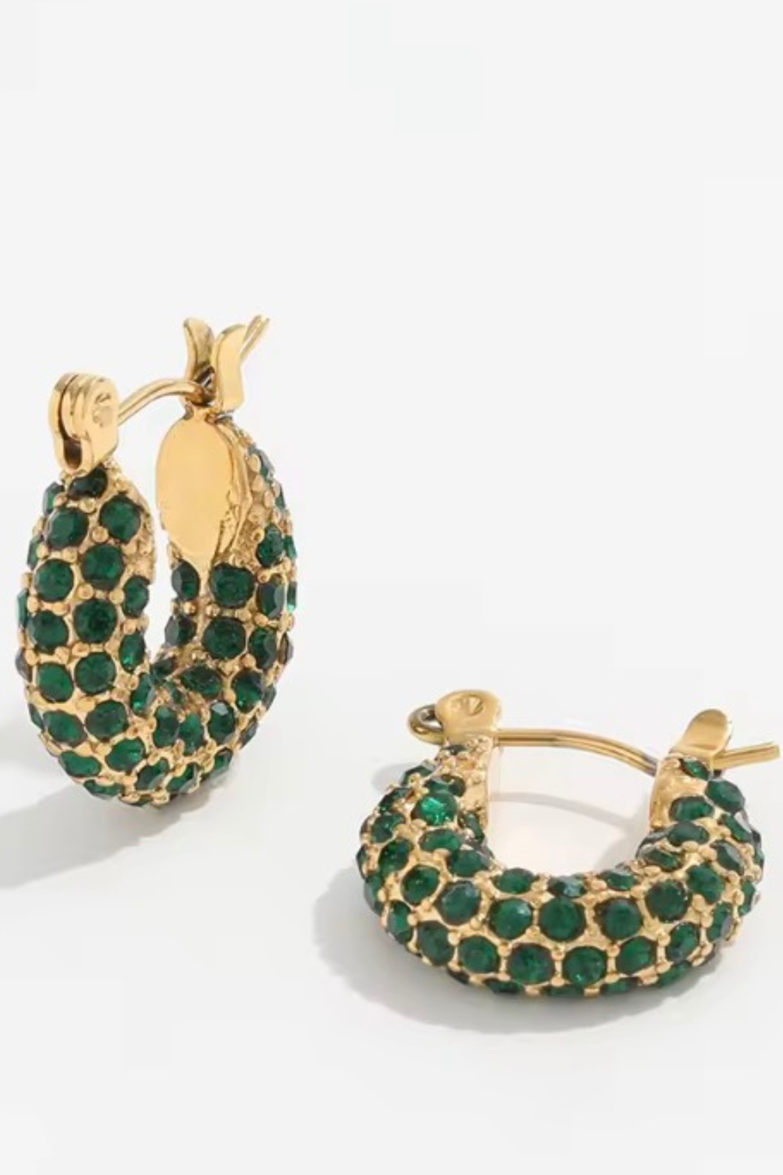 oak-and-ash-pavé-huggies-green-zoe-gold