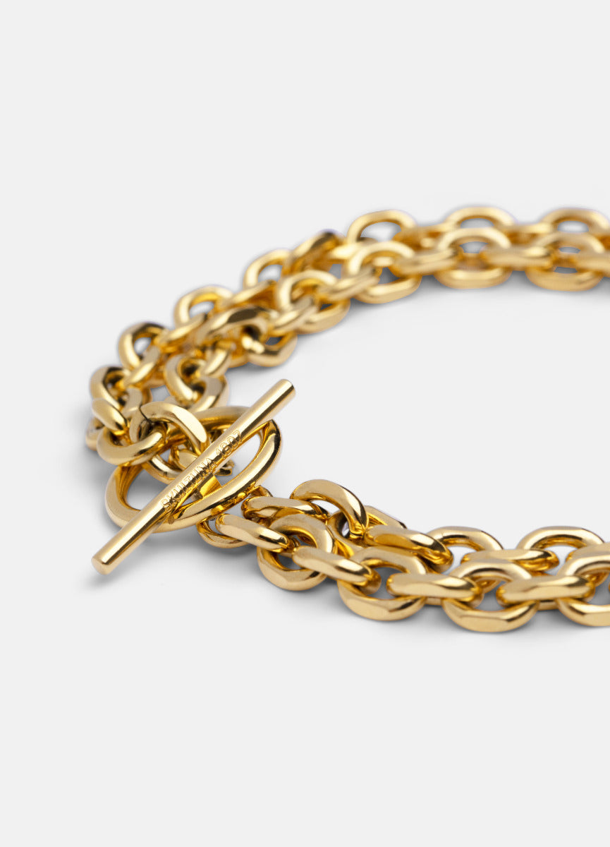 Bracelet | Unité Chain Bracelet | Double Row | IPG Gold Plated