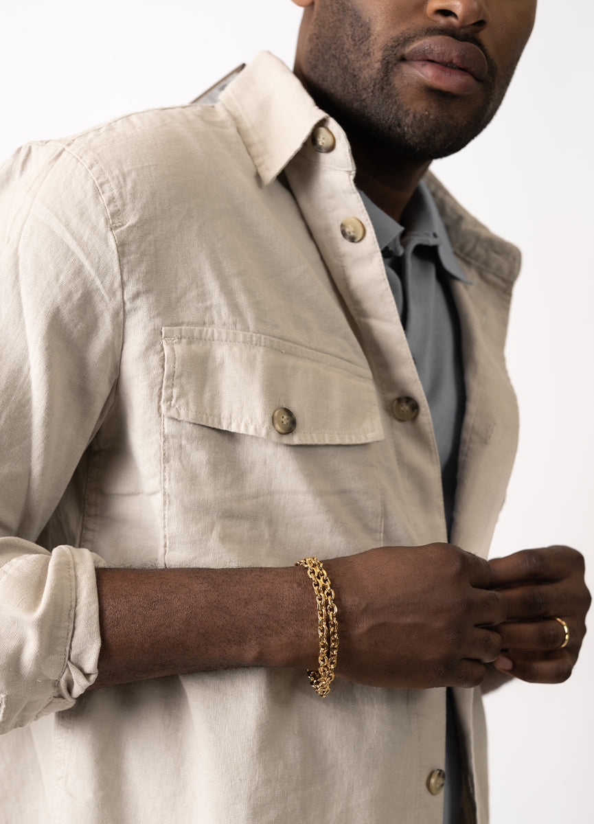 Bracelet | Unité Chain Bracelet | Double Row | IPG Gold Plated