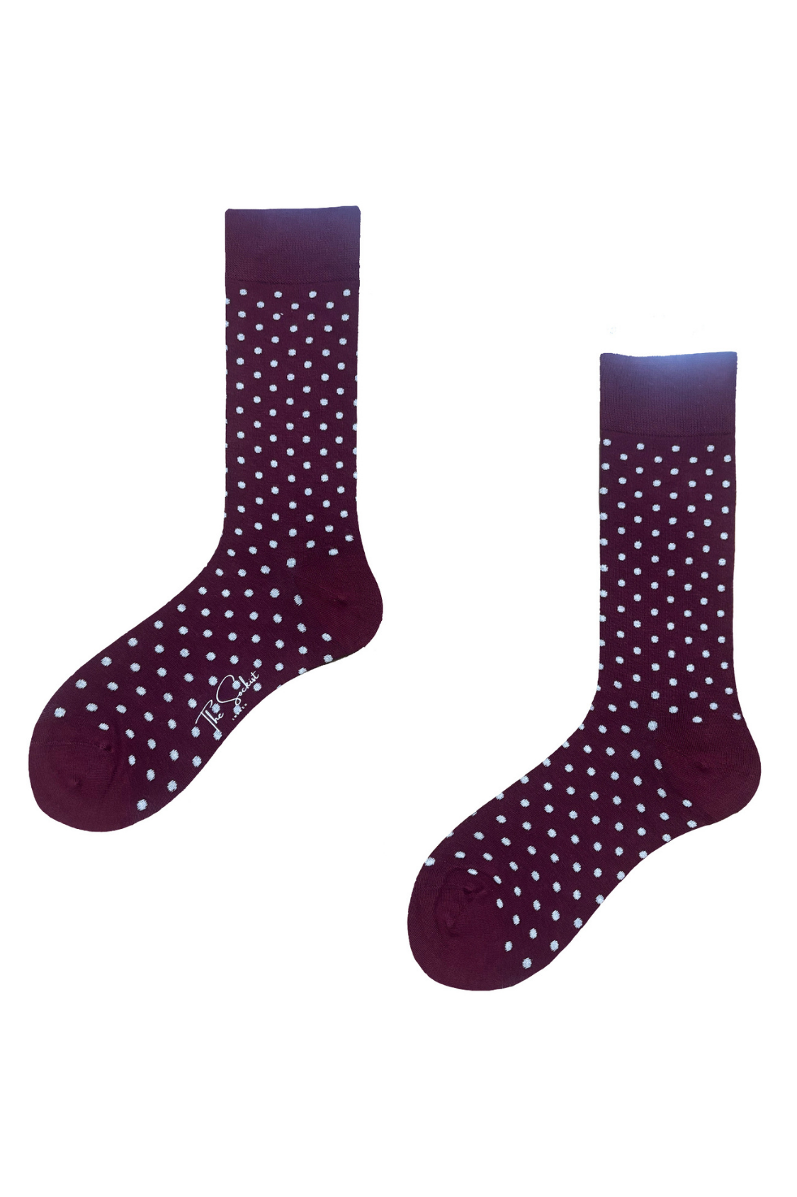 Socks | Burgundy | White Dots | Cotton