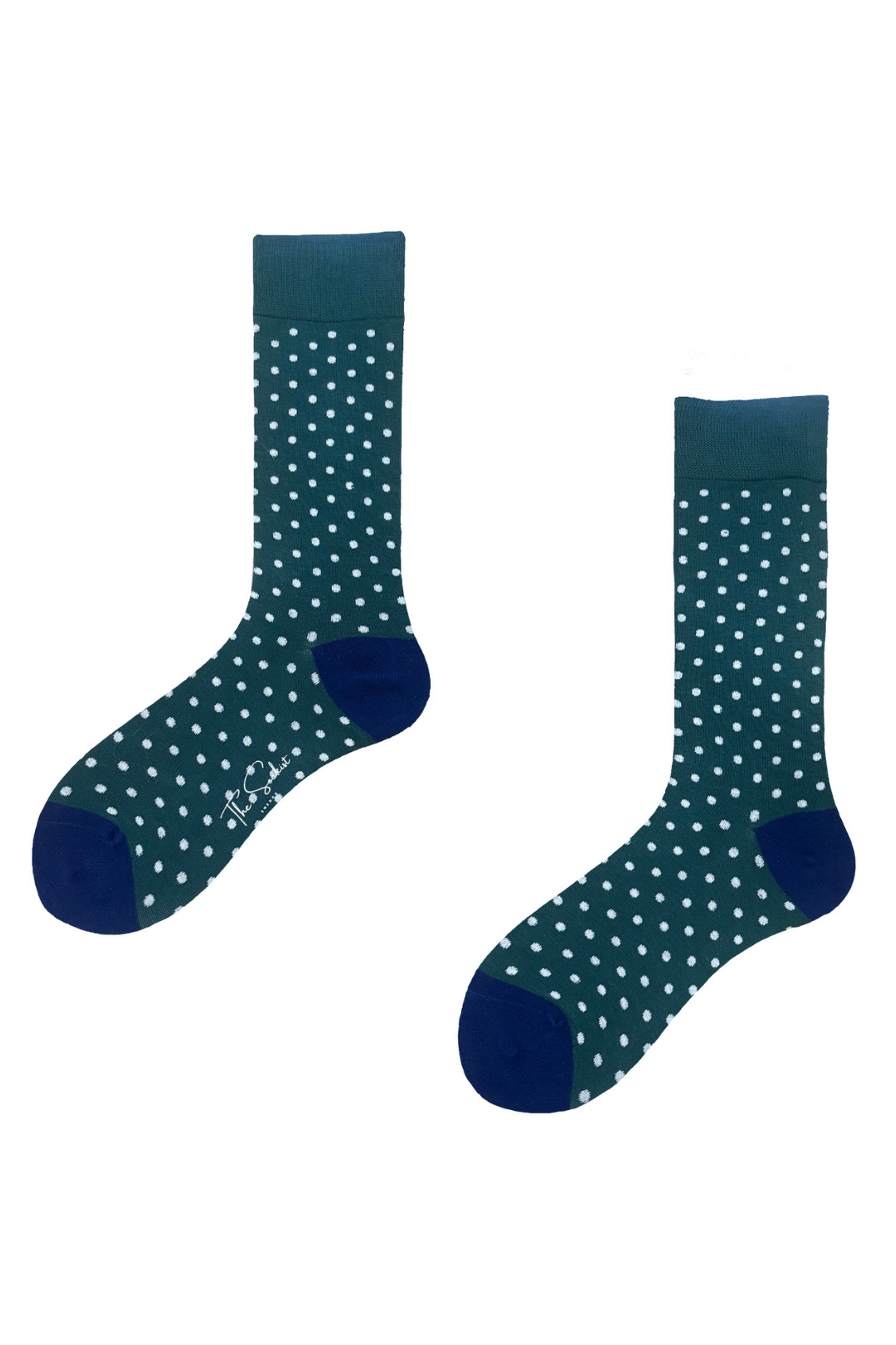 Socks | Green | White Dots | Cotton