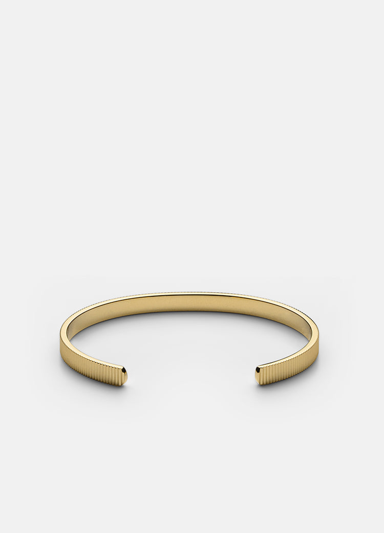 Bangle | Thin Ribbed | Small | Gold Plated