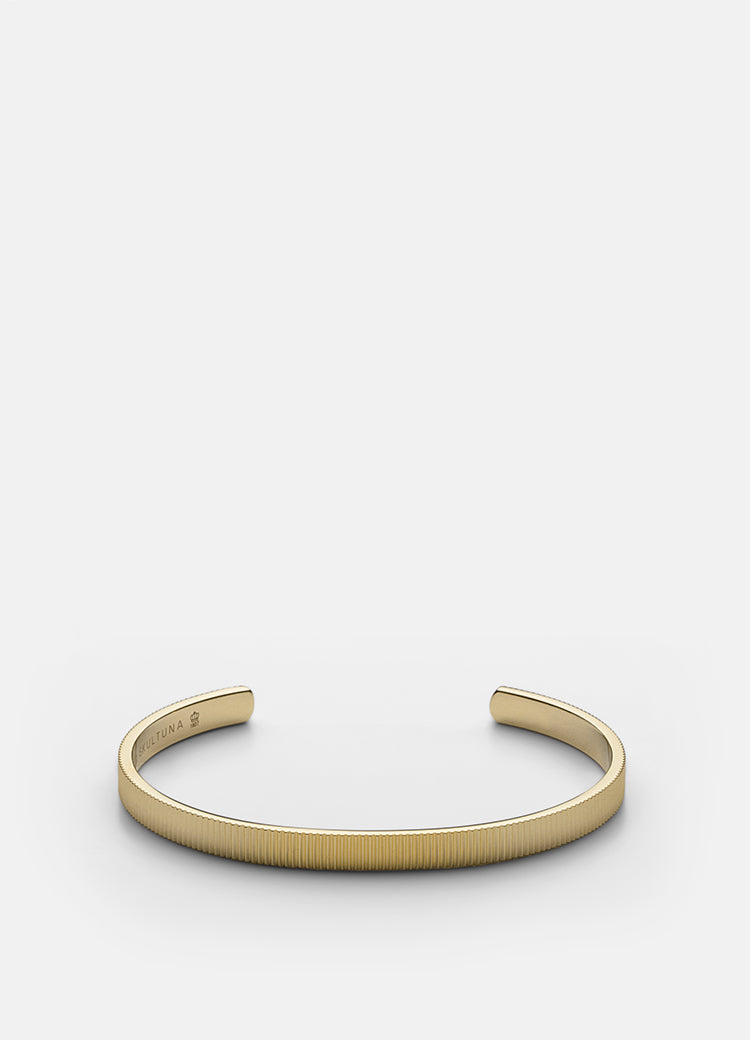 Bangle | Thin Ribbed | Small | Gold Plated