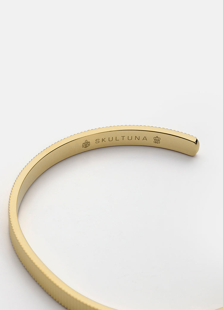 Bangle | Thin Ribbed | Small | Gold Plated