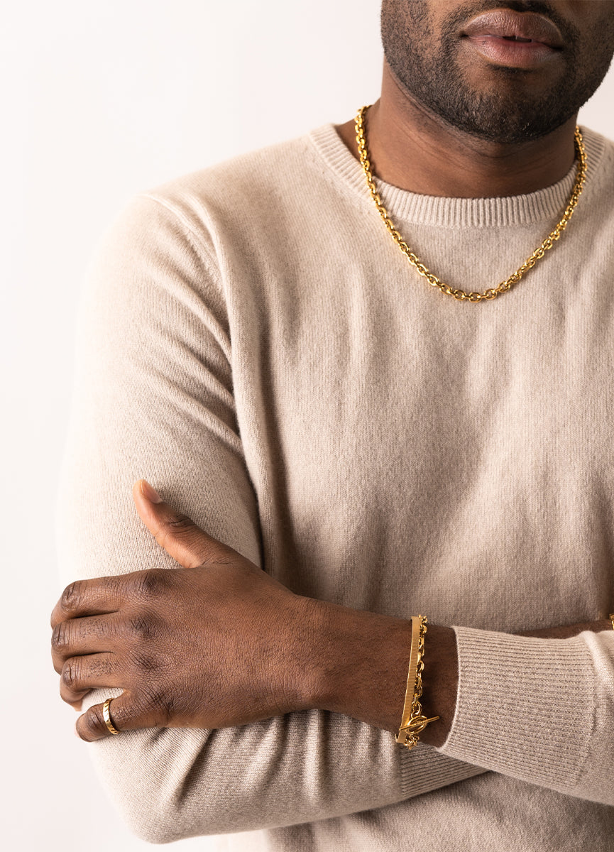 Bangle | Thin Ribbed | Small | Gold Plated