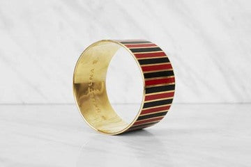 Bangle | The Stripe Bracelet | Black and Red - STOCKHOLM
