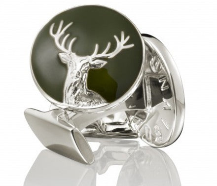 Cufflinks | The Hunter | Silver & Green | The Deer - STOCKHOLM