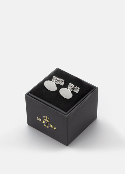 Cufflinks | Black Tie Collection | Silver Oval - STOCKHOLM 