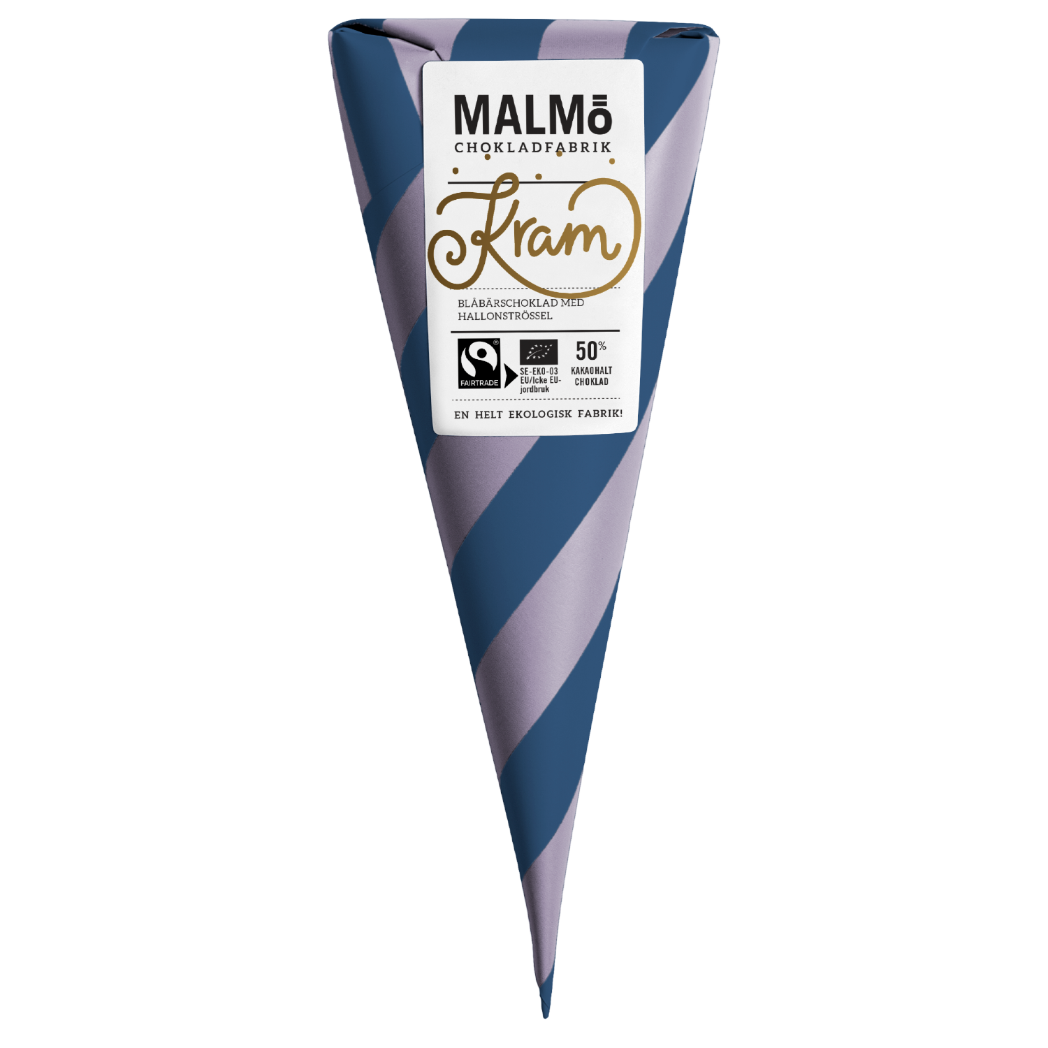 Organic Fairtrade Chocolate Cone | Kram | Blueberry & Raspberry 50% Dark