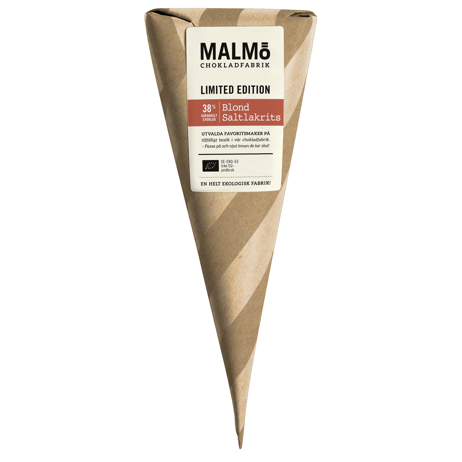 Organic Fairtrade Chocolate Cone | Blonde Salty Licorice | 38%