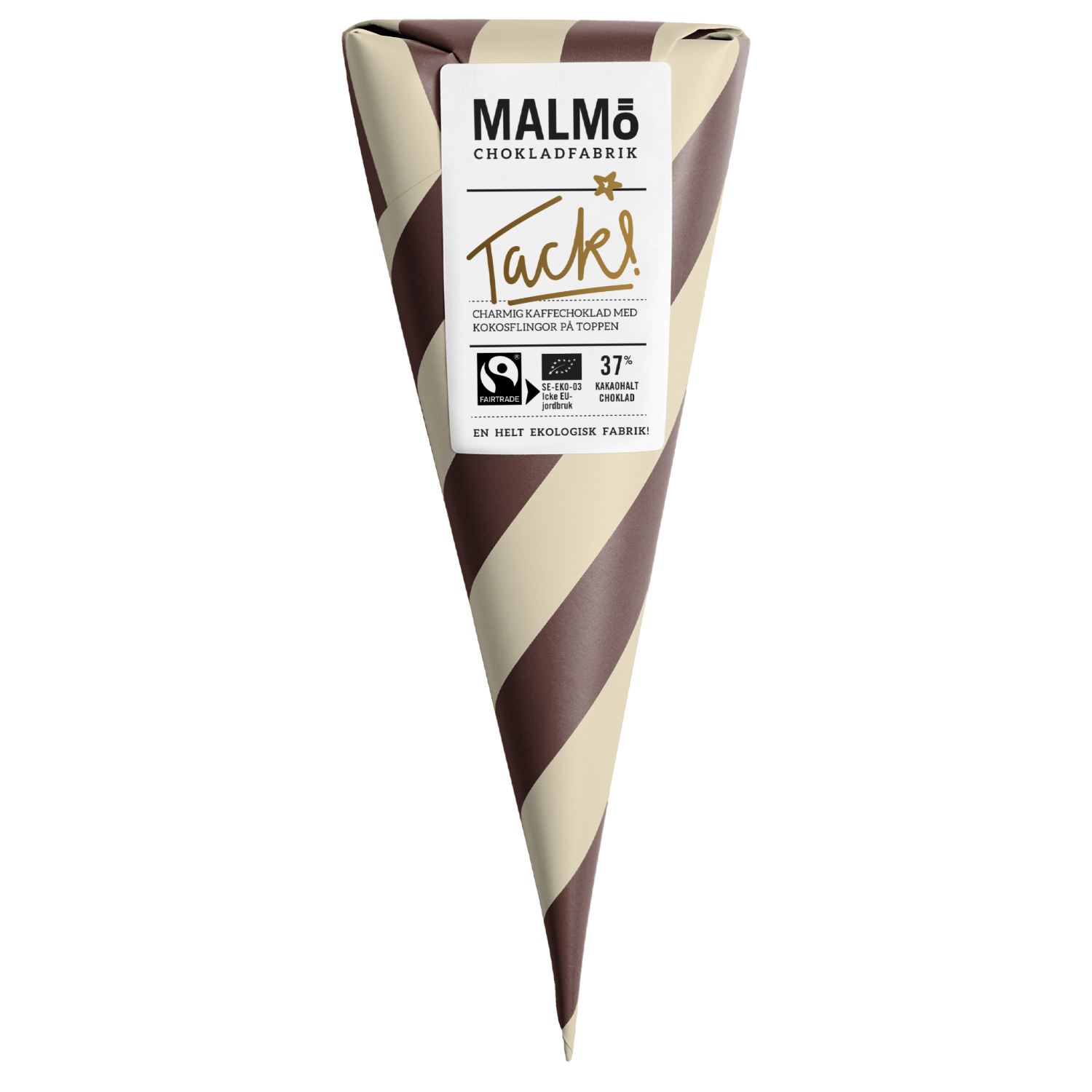 Organic Fairtrade Chocolate Cone | Tack | Coffee & Coconut 37% Milk