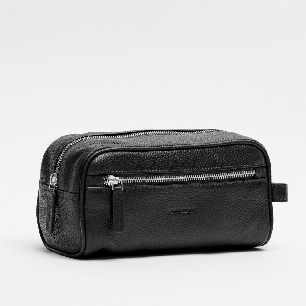 Toiletry Bag | Genova | Black Leather - STOCKHOLM
