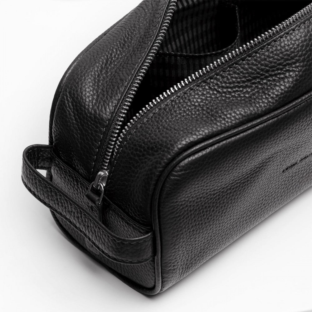 Toiletry Bag | Genova | Black Leather - STOCKHOLM
