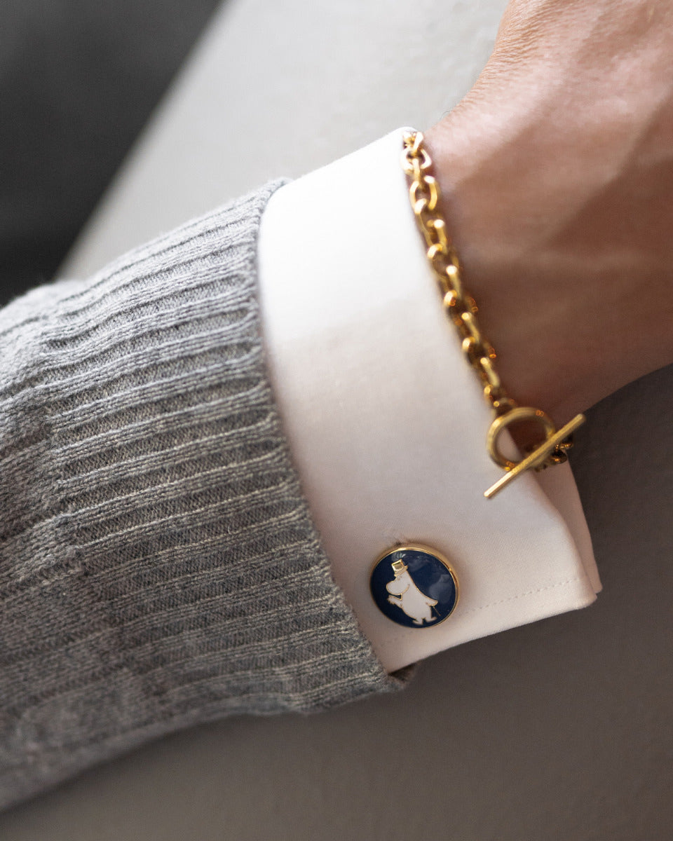 Cufflinks | Moomin | Gold Plated | Moominpappa | Blue