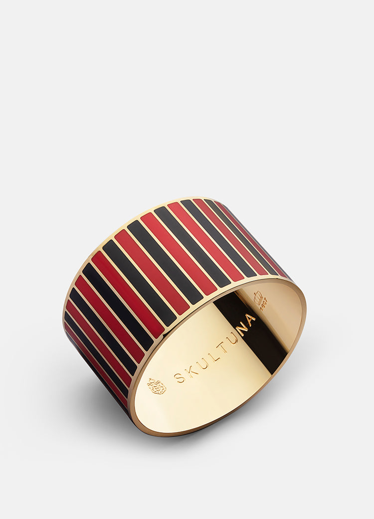 Bangle | The Stripe Bracelet | Black and Red - STOCKHOLM