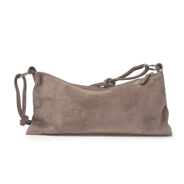 Evening Bag | Knotted Handle | Taupe | Suede